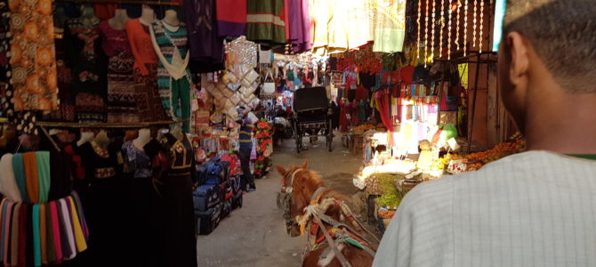 Carriage Ride through Luxor Markets Egypt video